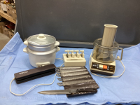 B&D FOOD PROCESSOR & VEGGIE STEAMER AND KERSHAW KNIVES