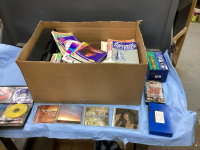 BOXFUL OF RELIGIOUS/GOSPEL BOOKS, VHS, CD'S