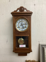 P. WATTS & SON WALL CLOCK - HAS KEY