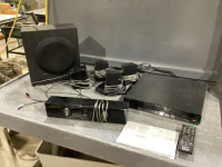 SONY DVD PLAYER W/REMOTE + SURROUND SPEAKER SYSTEM
