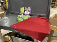 BOX WITH PAINTER&rsquo;S TAPE, KIDDE SMOKE/CO2 DETECTOR, APRON