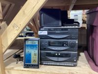WEATHER STATION + RCA STEREO SYSTEM - CD, CASSETTE, RADIO + SPEAKERS