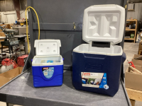 2 COLEMAN COOLERS - 9 QUARTS + 45 QUARTS, COOLER PACKS