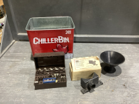 CHILLER BIN W/ROUTER BITS, ROUTER DUST ATTACHMENT