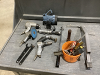 BOX SCREWDRIVERS, TORQUE WRENCH, LIGHT, ULTRA PRO AIR DRILL, ANGLE DIE GRINDER, JET 3/8 AIR RATCHET, INGERSOL-RAND GRINDER, CHICAGO PNEUMATIC 1/2 IMPACT, STRAP WINDER