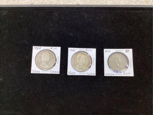 3 - CANADIAN ONE DOLLAR COINS