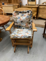 GLILDER ROCKER W/ FLORAL CUSHIONED SEAT