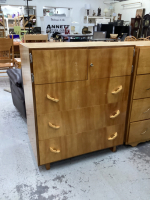 HOME BUILT 3-DRAWER, (1) SHELF DRESSER -LOCKABLE W/ KEY