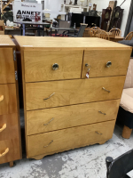 HOME BUILT 3-DRAWER DRESSER - TOP IS SPLIT W/ A DRAWER/CABINET-LOCKABLE W/ KEY