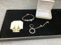 SILVER JEWELRY - EARRINGS, NECKLACE, RING, BRACELET