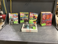 BOX OF PARTS CATALOGS & DRAG RACING, SUPERSTOCK & WORLD OF AUTOMOBILES MAGAZINES