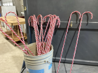 BUCKET OF PLASTIC CANDY CANES - 18