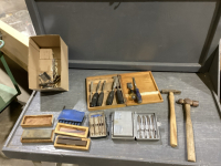 BALLPENE HAMMER, HOMEMADE HAMMER, DRILL BIT KITS, DRIVERS, CHISELS, DRILLS, SHARPENING STONES