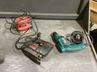 MAKITA DRILL, SKIL JIGSAW, MAX POWER PALM SANDER