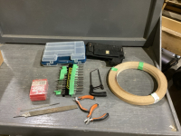 GLUE ON OAK EDGING, ORGANIZER, POWERFIST TOOL POUCH, STAPLES, SPEED BOARD BITS, WIRE CUTTERS FILES