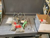 BAG OF MOUNTING BRACKET, STORAGE BRACKETS, MASKING MACHINE, READY ROD, SCREWS, ROUTER BITS