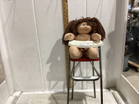 VINTAGE CABBAGE PATCH DOLL IN TIN DOLLY HIGH CHAIR