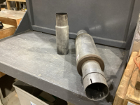 MUFFLER/RESONATOR W/4&rdquo; INLET & OUTLET, SWEDGED COUPLER 3-4&rdquo;