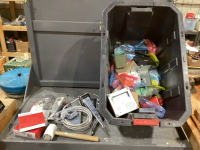 SLAT WALL BRACKETS, RESPIRATOR, WAX GASKETS, SCREWS, MISC, MALLET