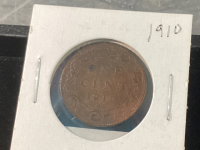 CANADA 1910 LARGE 1 CENT COIN
