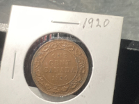 CANADA 1920 LARGE 1 CENT COIN