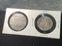 (2) CANADA 1982 COINS - $1 AND 50 CENT - CONFEDERATION