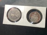 (2) CANADA 1974 COINS - WINNEPEG 1874-1974...$1 AND 50 CENT PIECES