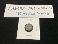 CANADA 1912 5 CENT SILVER COIN
