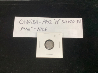 CANADA 1902 "H" SILVER 5 CENT COIN