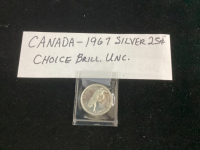 CANADA 1967 SILVER 25 CENT COIN