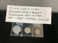 (3) OLD WORLD COINS - 1952, 1925, 1820?