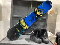 (2) PIECES - BURTON RIPCORD SNOWBOARD (62W) WITH "LAUNCH" BOOTS