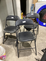 (3) FOLDING CHAIRS - VINYL COVERED