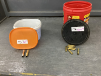 SMALL CONTAINER 222 BRASS AND SOME 308 WIN BRASS