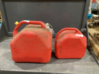 2 JERRY CANS W/SPOUTS, 2.5G & 5G