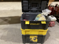 STANLEY ROLLING TOOL BOX W/MISC CONTENTS