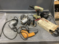 2 ELECTRIC DRILLS, WEN ELECTRIC PLANE, CRAFTSMAN ELECTRIC STAPLER, CRAFTSMAN 19.2 CORDLESS DRILL, BATTERY & CHARGER