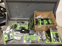 BOX OF ASSORTED GATE LATCHES, PULLS & BRACKETS