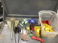 TOTE BOAT ANCHOR, MUFFLER, STEAK KNIVES, TRIMMER WIRE, CHOCK BLOCKS, ETC