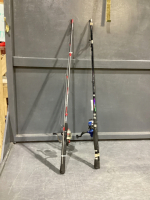 (2) FISHING RODS W/ REELS - LEAGACY AND SRS