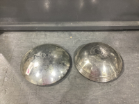 (2) VINTAGE HUB CAPS - (1) CHEVROLET, (1) WITH LION -1950'S MERCURY
