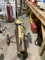 GOLF BAG, CART AND MISC CLUBS