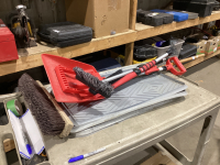 BOOT MATS, CAR BRUSHES, SHOVEL, BROOM