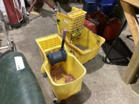 2 COMMERCIAL RUBBERMAID MOP PAILS