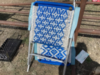 2 woven lawn chairs, rocking