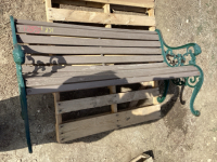 Outside bench, metal and wood