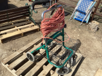 Walker with extension cord and basket