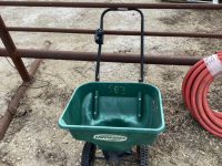 YARDWORKS spreader, adjustable spread