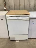 WHITE KENMORE PORTABLE DISHWASHER W/ BUTCHER BLOCK TOP
