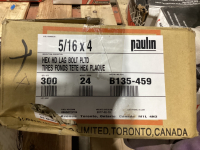 BOX OF "PAULIN" HEX HEAD LAG BOLTS - 4"